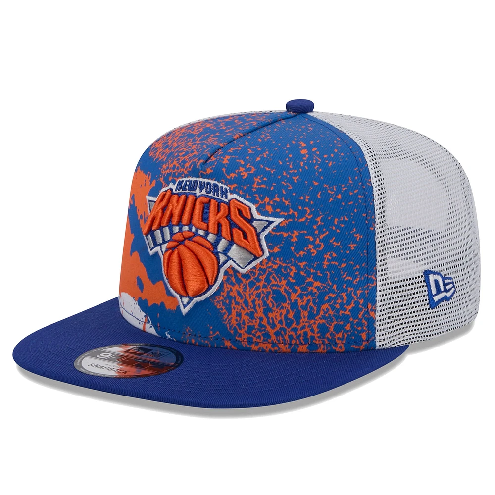 Casquette Snapback New Era New York Knicks Court Sport Speckle 9FIFTY bleue pour homme