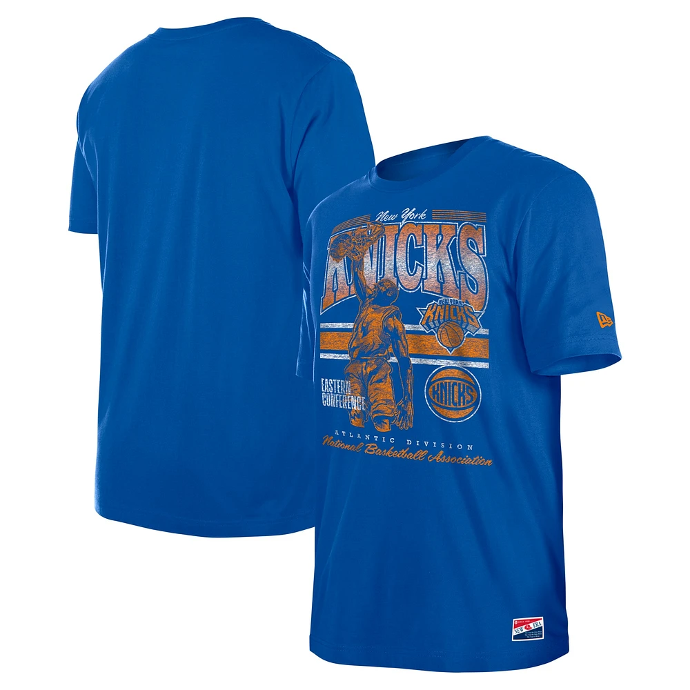 Men's New Era Blue York Knicks Enzyme Wash Oversized T-Shirt