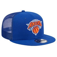 Men's New Era Blue New York Knicks Meshback 9FIFTY Snapback Hat