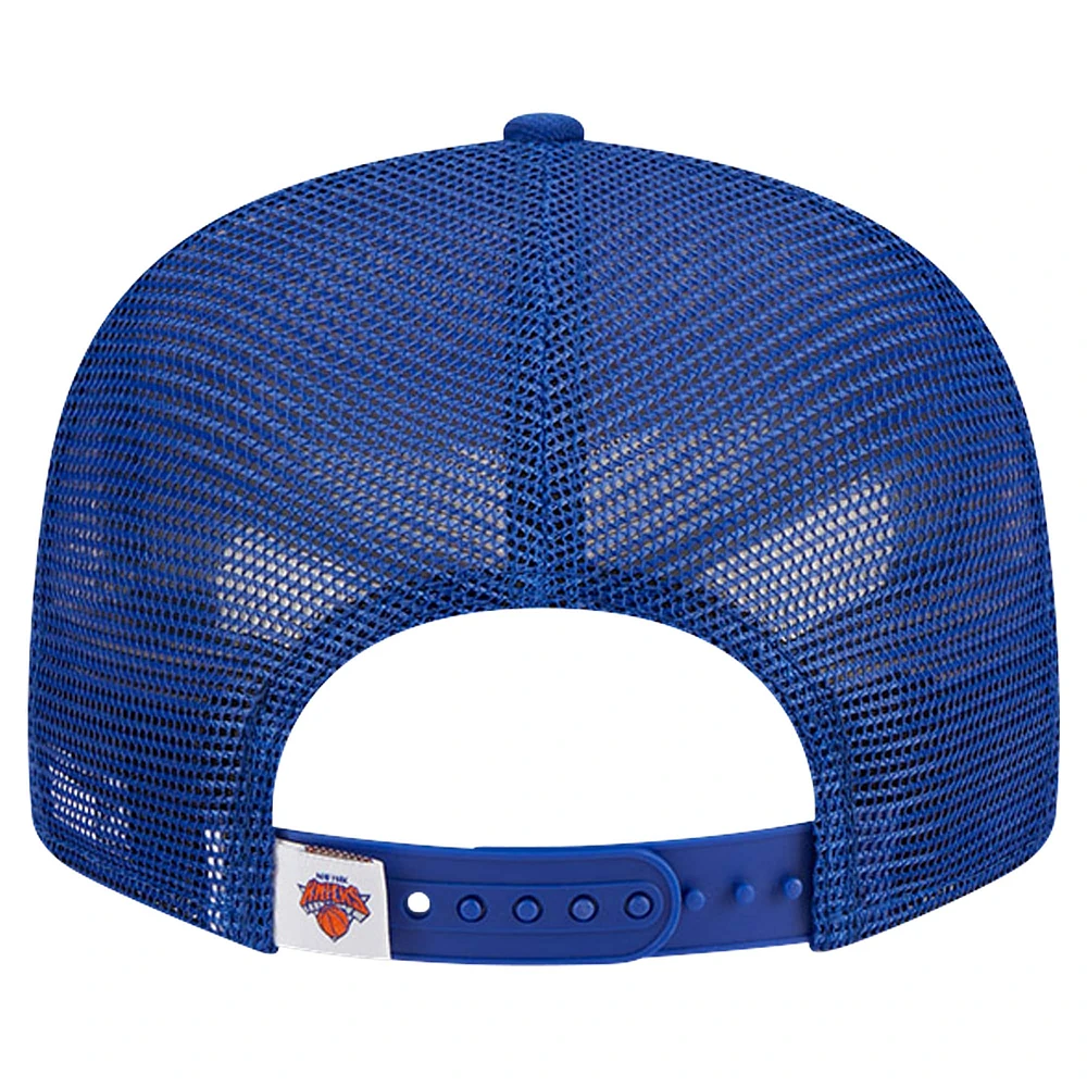 Men's New Era Blue New York Knicks Meshback 9FIFTY Snapback Hat