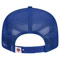 Men's New Era Blue New York Knicks Meshback 9FIFTY Snapback Hat