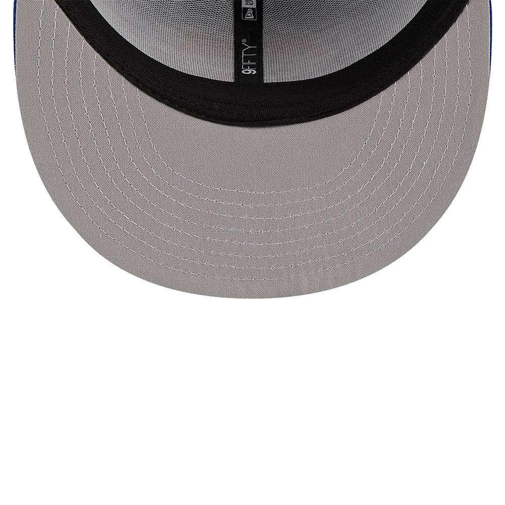 Men's New Era Blue New York Knicks Meshback 9FIFTY Snapback Hat