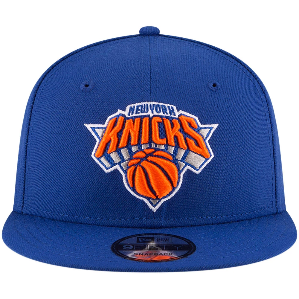 Casquette Snapback 9FIFTY bleue New Era pour hommes des New York Knicks, couleur officielle de l'équipe