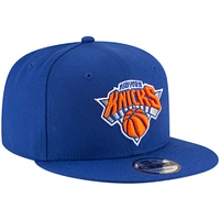 Casquette Snapback 9FIFTY bleue New Era pour hommes des New York Knicks, couleur officielle de l'équipe