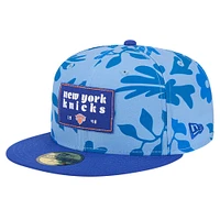 Men's New Era Blue York Knicks Palm Fronds 2-Tone 59FIFTY Fitted Hat