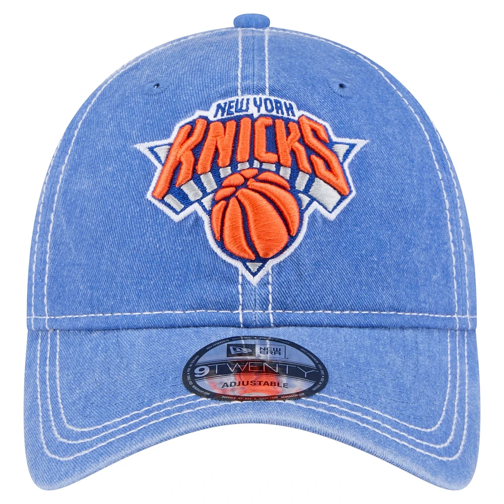 Casquette ajustable teintée pigmentée New Era 9TWENTY bleue des New York Knicks pour homme