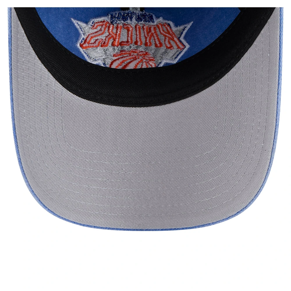 Casquette ajustable teintée pigmentée New Era 9TWENTY bleue des New York Knicks pour homme