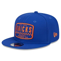 Men's New Era Blue New York Knicks  Rally Drive Finish Line Patch 9FIFTY Snapback Hat