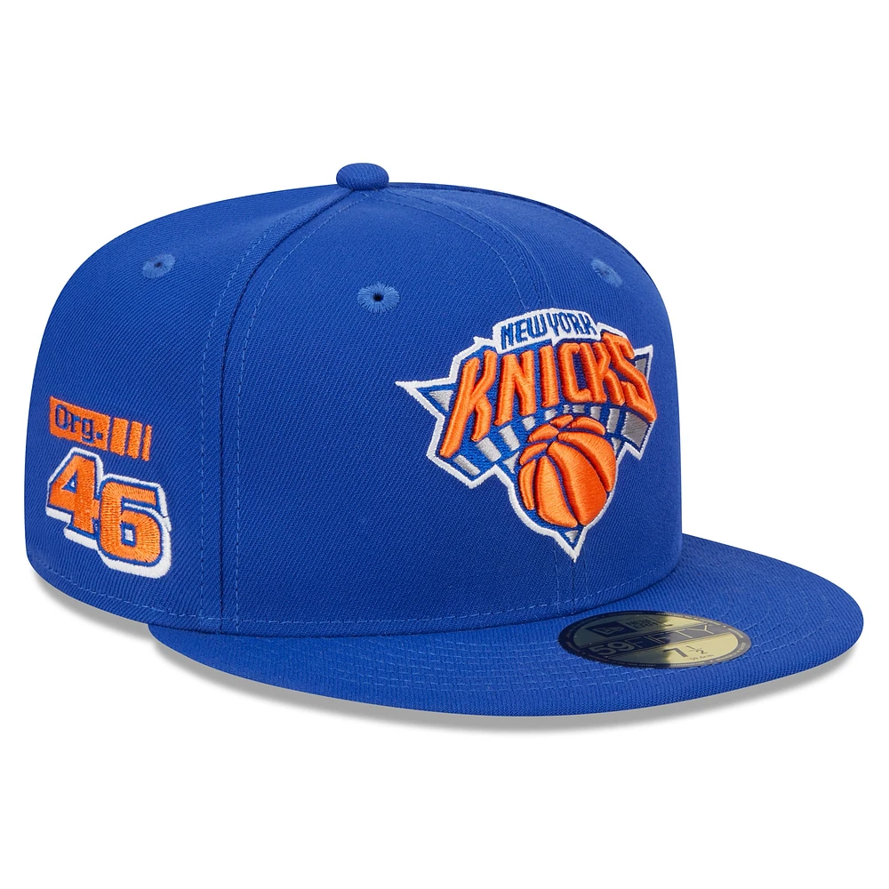 Casquette ajustée 59FIFTY New Era pour hommes des York Knicks Rally Drive Side Patch bleu