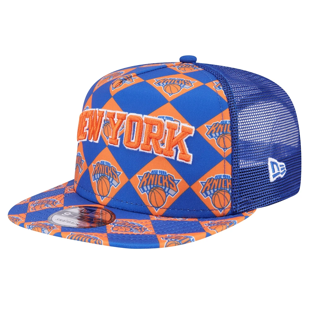 Casquette Snapback 9FIFTY New Era New York Knicks Seeing Diamonds A-Frame Trucker pour hommes