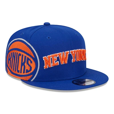 Casquette Snapback 9FIFTY bleue avec logo latéral des New York Knicks New Era pour homme