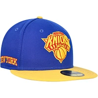 Casquette ajustée 59FIFTY New Era Blue pour homme avec écusson sur le côté des York Knicks