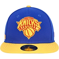 Casquette ajustée 59FIFTY New Era Blue pour homme avec écusson sur le côté des York Knicks