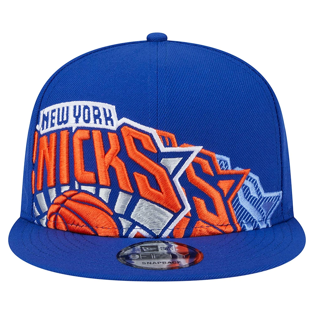 Casquette Snapback 9FIFTY Sport Night Team Shadow New Era bleue pour homme des New York Knicks