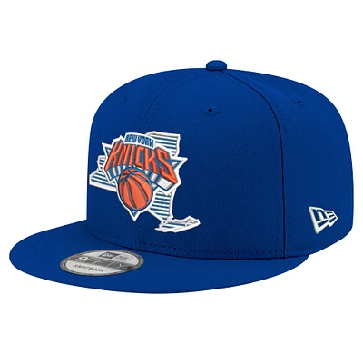 Men's New Era Blue New York Knicks State Pride 9FIFTY Snapback Hat