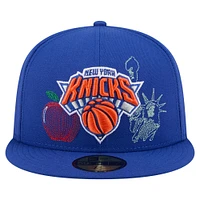 Men's New Era Blue York Knicks State Stitch 59FIFTY Fitted Hat