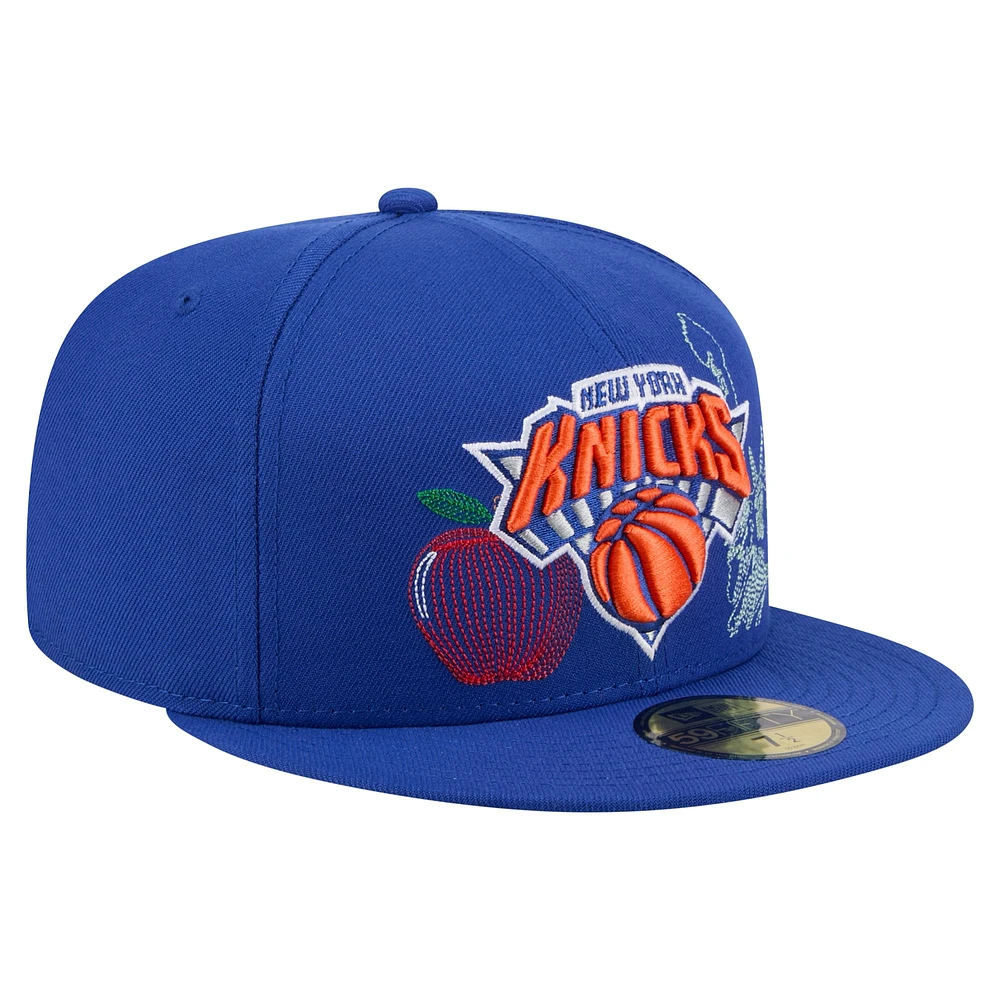 Men's New Era Blue York Knicks State Stitch 59FIFTY Fitted Hat