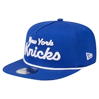 Men's New Era Blue New York Knicks Team Text Golfer Snapback Hat