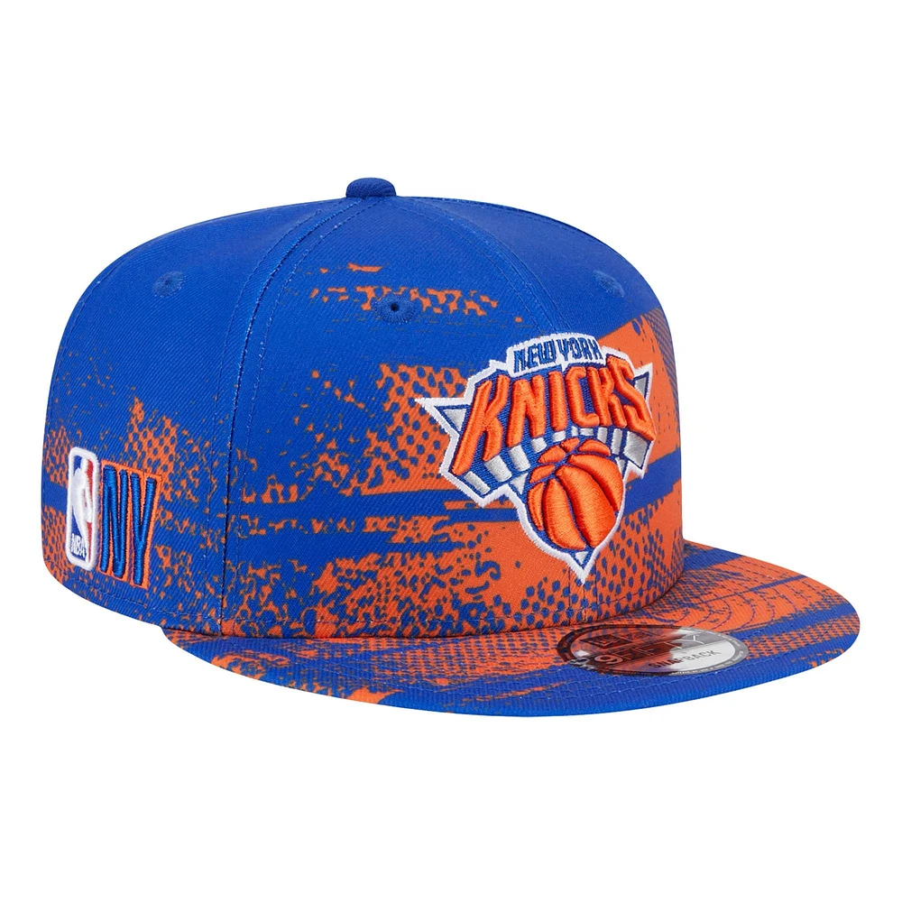 Casquette à visière plate New Era New York Knicks Tip-Off 9FIFTY bleue pour homme