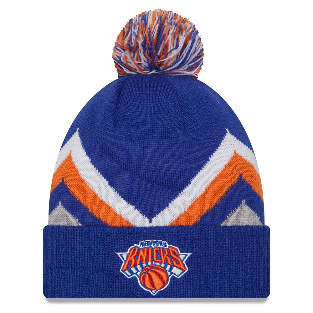 NWC KNICKS BLEU NWC FW23 NBA HOMME ZIG ZAG CUFFED POM KNIT HATMENPOC