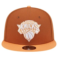 Men's New Era Brown/Orange New York Knicks 2-Tone Color Pack 9FIFTY Snapback Hat