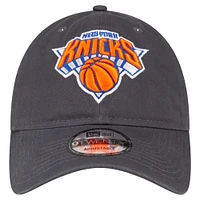 Men's New Era Charcoal New York Knicks Team 2.0 9TWENTY Adjustable Hat