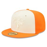 Men's New Era Cream/Orange York Knicks Cork Two-Tone 59FIFTY - Fitted Hat