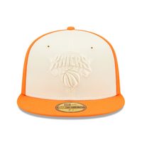 Men's New Era Cream/Orange York Knicks Cork Two-Tone 59FIFTY - Fitted Hat