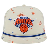 Men's New Era Cream New York Knicks Lunar Golfer Snapback Hat