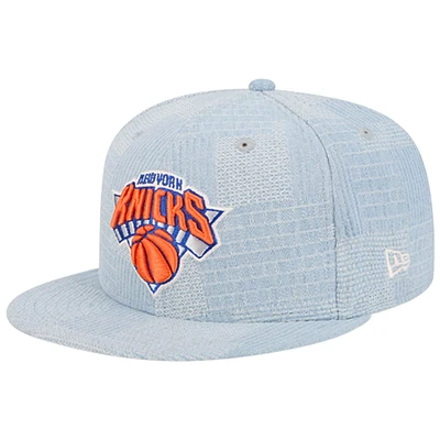 Men's New Era Denim New York Knicks Injection Denim Patchwork 9FIFTY Snapback Hat