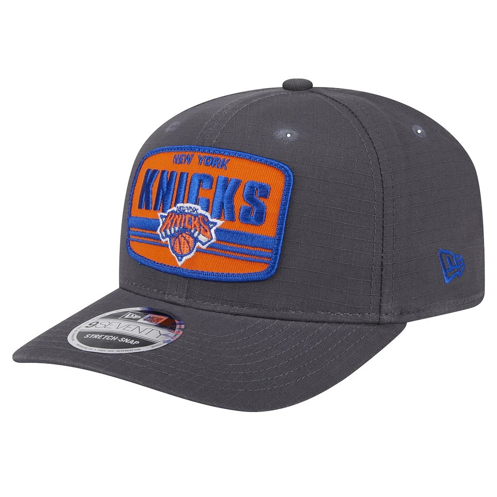 Casquette réglable New Era Graphite New York Knicks Team Elevated Patch 9SEVENTY pour hommes