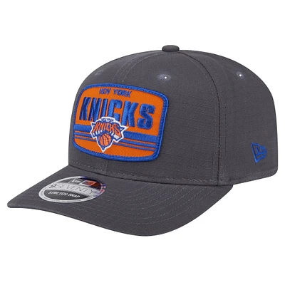 Men's New Era Graphite New York Knicks Team Elevated Patch 9SEVENTY Adjustable Hat