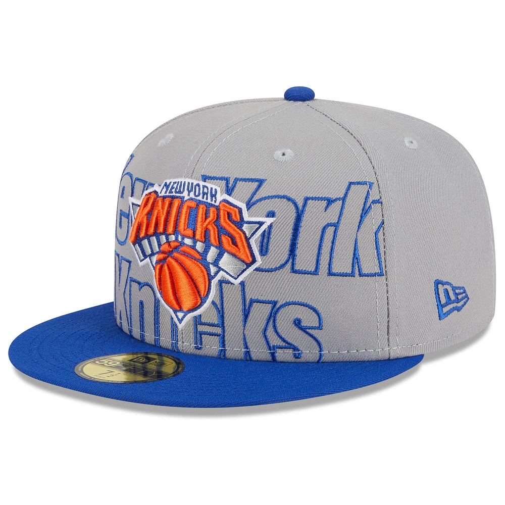 Men's New Era  Gray/Blue York Knicks 2023 NBA Draft Two-Tone 59FIFTY Fitted Hat