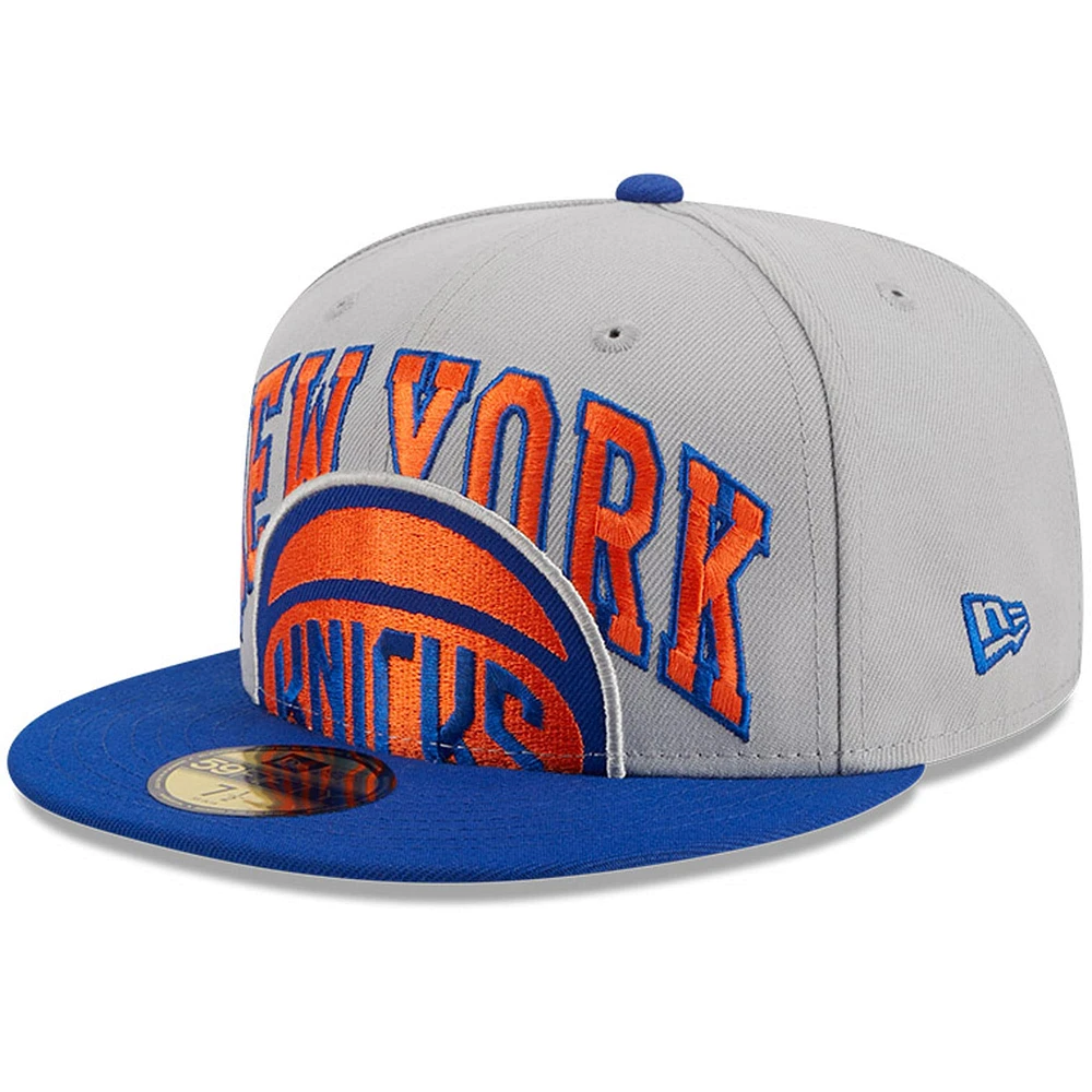 Men's New Era Gray/Blue York Knicks Tip-Off Two-Tone 59FIFTY Fitted Hat