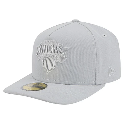 Men's New Era  Gray York Knicks Colorpack A-Frame Pinch Front 59FIFTY Fitted Hat