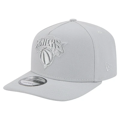 Men's New Era  Gray New York Knicks Colorpack A-Frame Pinch Front 9FIFTY Snapback Hat