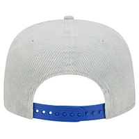 Casquette de golf snapback en velours côtelé New Era grise New York Knicks pour homme