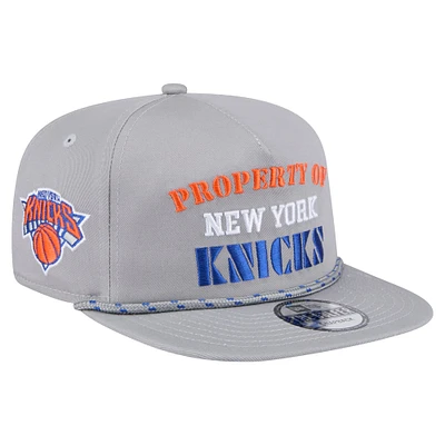 Casquette snapback grise New Era pour homme, motif golfeur rétro des New York Knicks