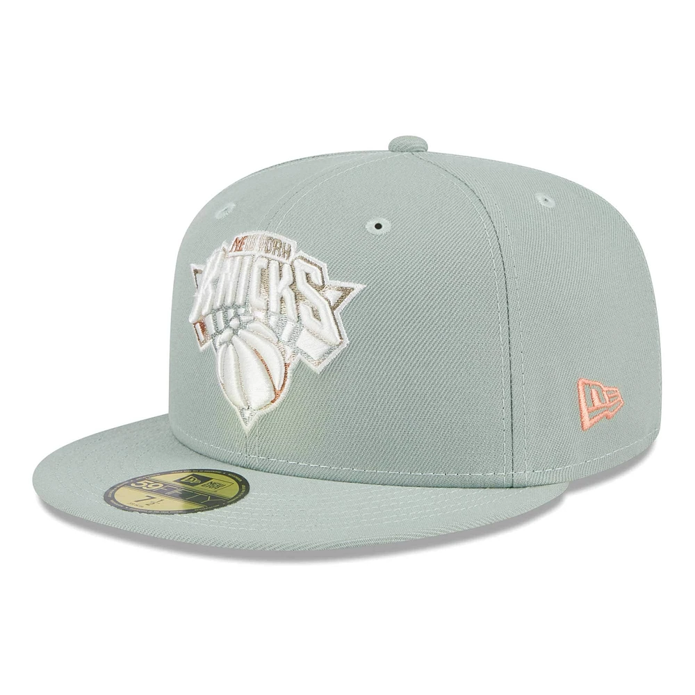 Men's New Era  Green York Knicks Springtime Camo 59FIFTY Fitted Hat