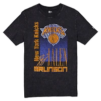 Men's New Era Jalen Brunson Black York Knicks Full Court Press Mineral Wash Player T-Shirt