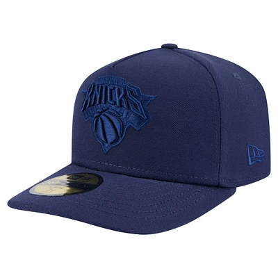 Men's New Era  Navy York Knicks Colorpack A-Frame Pinch Front 59FIFTY Fitted Hat