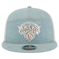 Casquette camionneur à snapback 9FIFTY Adventure Denim pour homme New Era New York Knicks