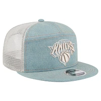 Casquette camionneur à snapback 9FIFTY Adventure Denim pour homme New Era New York Knicks