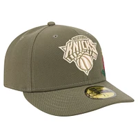 Men's New Era Olive York Knicks Tonal Florals 59FIFTY Fitted Hat