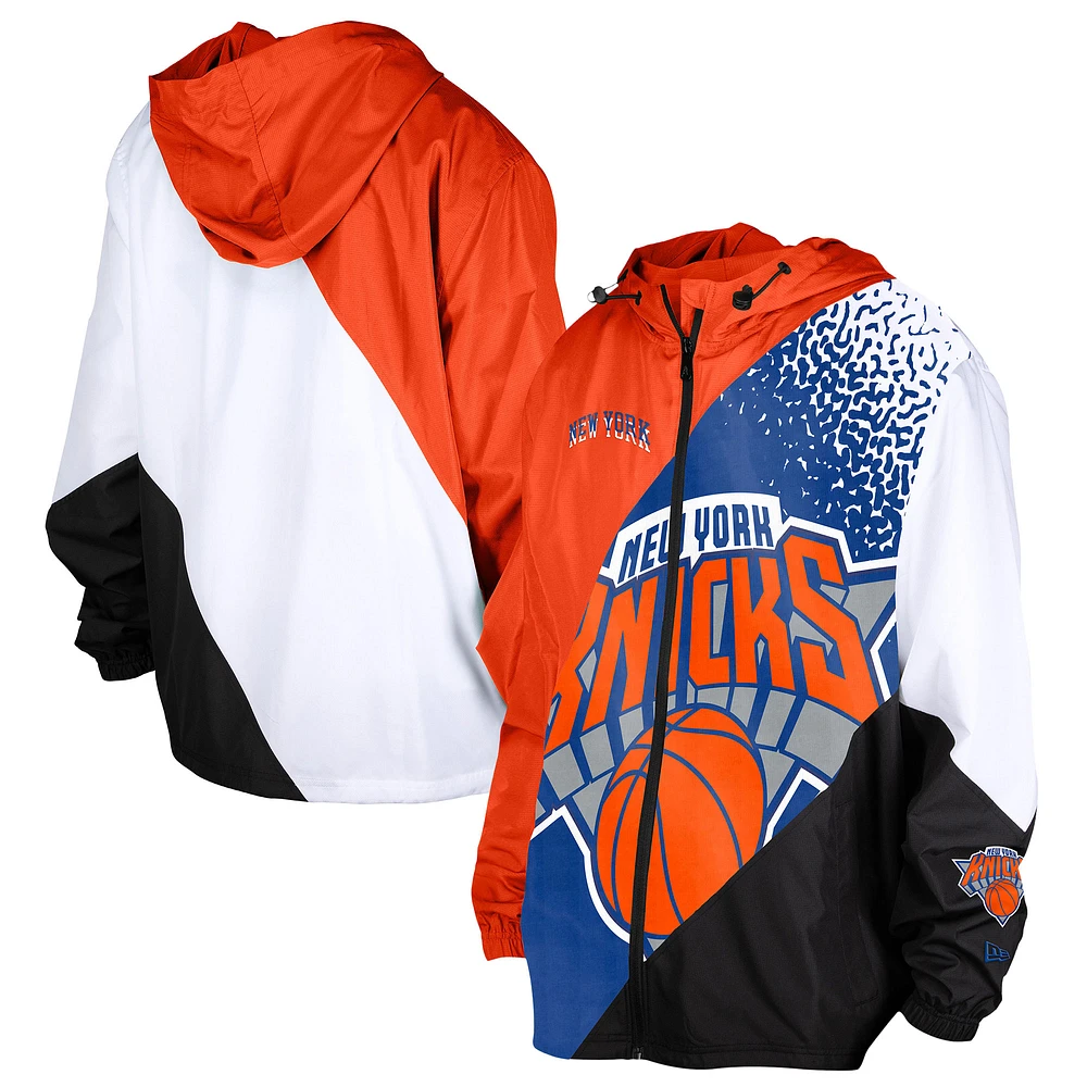 Veste coupe-vent zippée orange New Era York Knicks City Edition 2024/25 pour homme