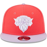 Casquette New Era rouge/lavande New York Knicks 2-Tone Colour Pack 9FIFTY pour homme