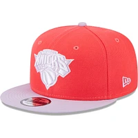 Casquette New Era rouge/lavande New York Knicks 2-Tone Colour Pack 9FIFTY pour homme