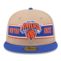 Casquette ajustée New Era York Knicks 2024 NBA Draft 59FIFTY pour homme, beige/bleu