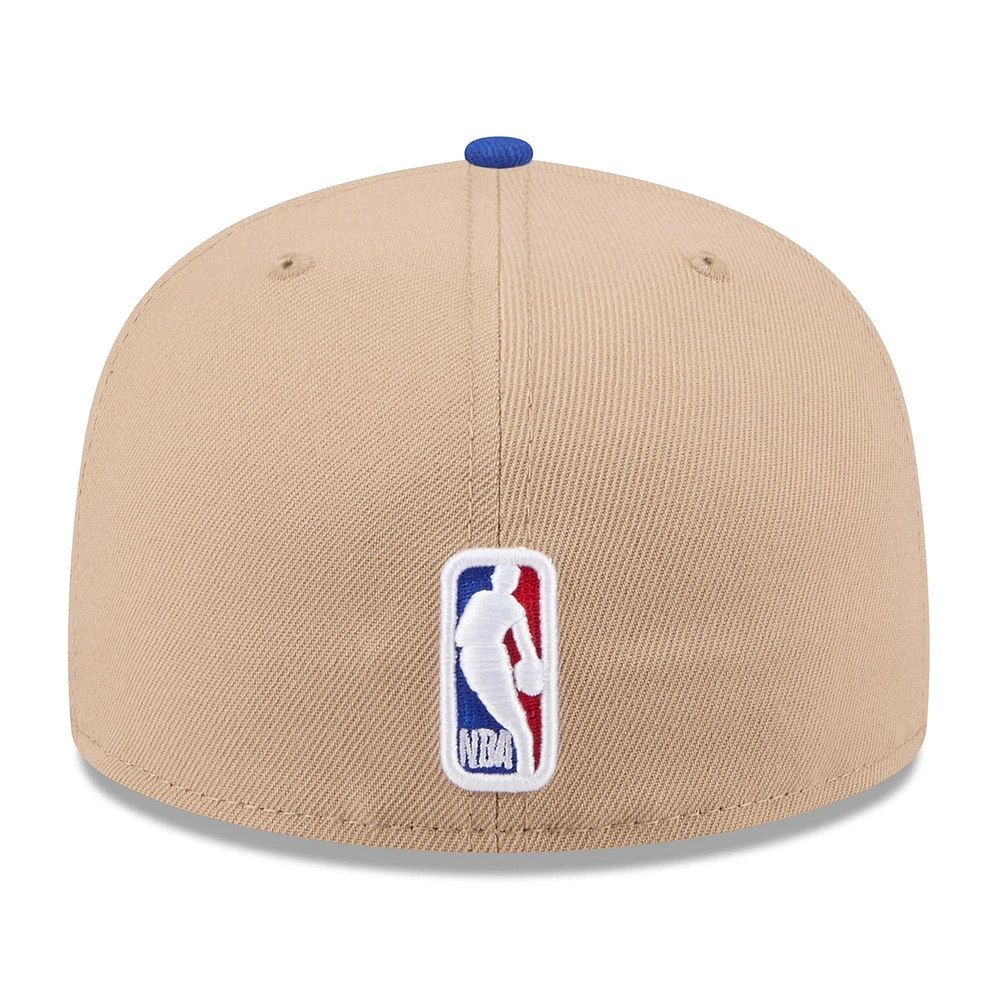 Casquette ajustée New Era York Knicks 2024 NBA Draft 59FIFTY pour homme, beige/bleu