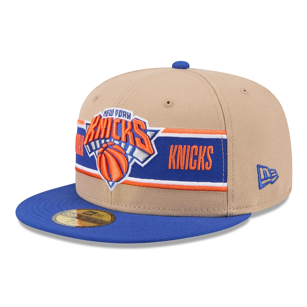 Men's New Era Tan/Blue York Knicks 2024 NBA Draft 59FIFTY Fitted Hat